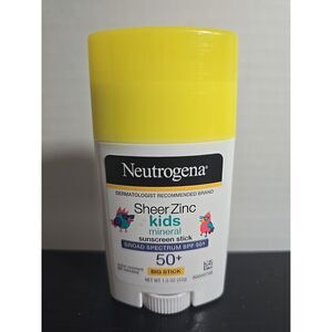 Neutrogena Sheer Zinc Kids Mineral Sunscreen Stick, SPF‎ 50+, 1.5 oz..